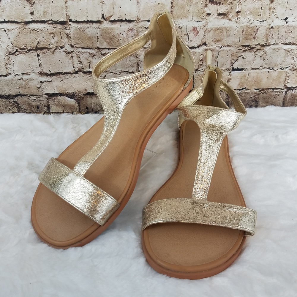 EUC Torrid Wide Width Gold Gladiator Sandals